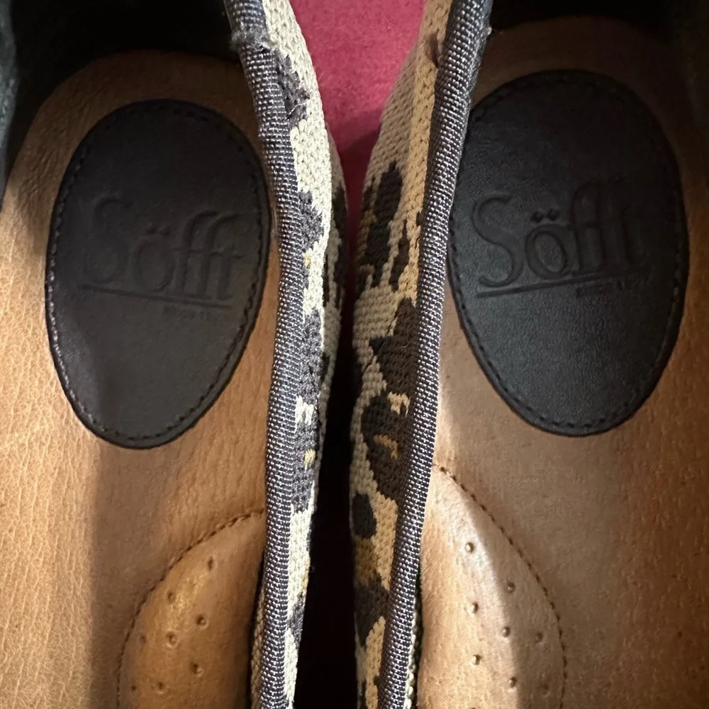 Sofft Leopard Tan Knit Print Somers Sneaker Slip-on Shoe - Picture 10 of 10